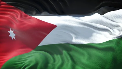 Realistic Flag of Jordan Loop Stock Footage 99931085