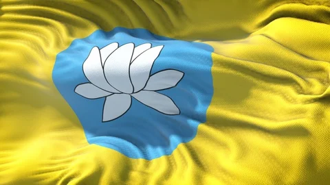 Realistic Flag of Kalmykia Loop Stock Footage 99949180