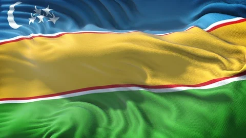 Realistic Flag of Karakalpakstan Loop Stock Footage 99949285