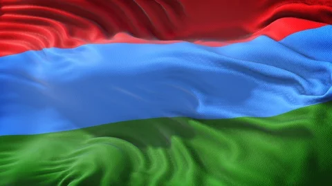 Realistic Flag of Karelia Loop Stock Footage 99949343