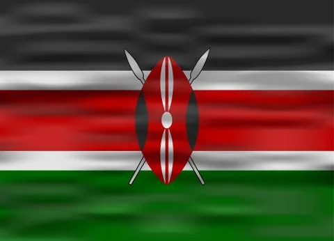 Realistic flag kenya イラスト素材