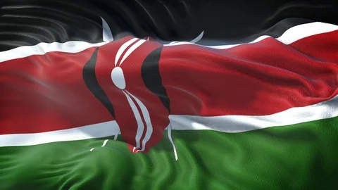 Realistic Flag of Kenya Loop Stock Footage 99949487
