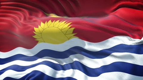 Realistic Flag of Kiribati Loop Stock Footage 99949784