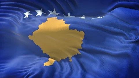Realistic Flag of Kosovo Loop Stock Footage 99949922