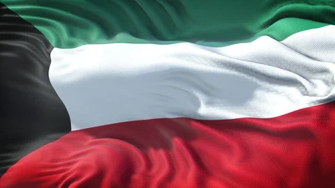 Realistic Flag of Kuwait Loop Stock Footage 99950080