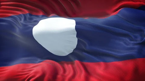 Realistic Flag of Laos Loop Stock Footage 99950766