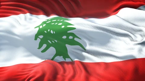 Realistic Flag of Lebanon Loop Stock Footage 99951042