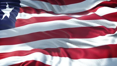 Realistic Flag of Liberia Loop Stock Footage 99951261