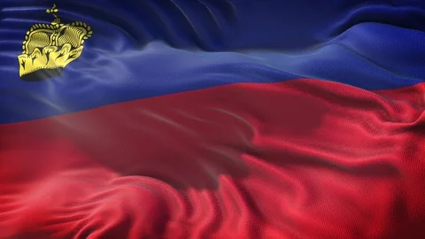 Realistic Flag of Liechtenstein Loop Stock Footage 99951418