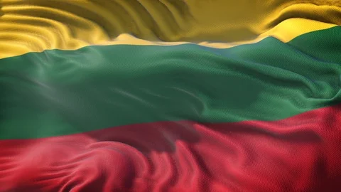 Realistic Flag of Lithuania Loop Video stock 99951546