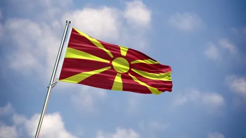 Realistic Flag MACEDONIA Stock Footage 343595890