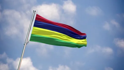 Realistic Flag MAURITIUS Stock Footage 343595939