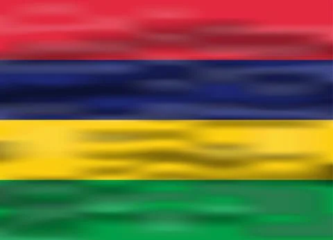 Realistic flag mauritius 스톡 일러스트