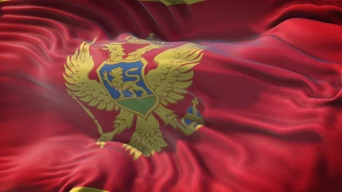 Realistic Flag of Montenegro Loop Stock Footage 100097643