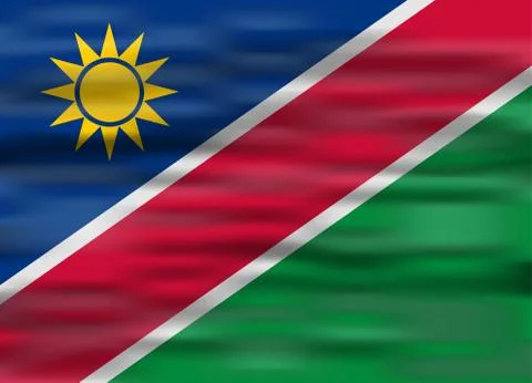 Realistic flag namibia イラスト素材