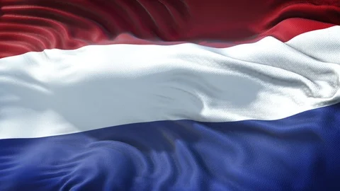 Realistic Flag of Netherlands Loop Stock Footage 100222298