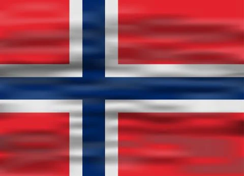 Realistic flag norway イラスト素材