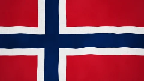Realistic Flag of Norway Looping - 3D Animation Stock Footage 124349217