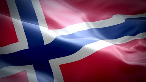 Realistic flag of Norway waving with highly detailed fabric texture Stock Footage 105320265