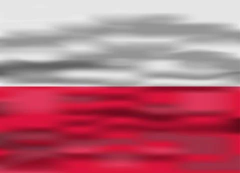 Realistic flag poland イラスト素材