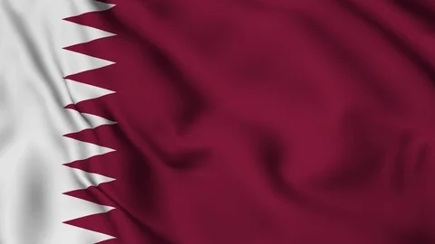 Realistic flag of Qatar waving. Video stock 122349185