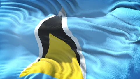 Realistic Flag of Saint Lucia Loop Stock Footage 101084911