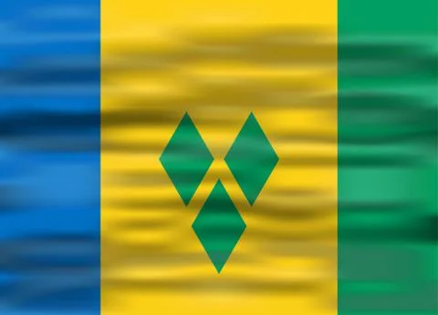 Realistic flag saint vincent イラスト素材