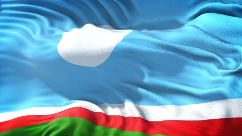 Realistic Flag of Sakha Republic Loop Stock Footage 101085238