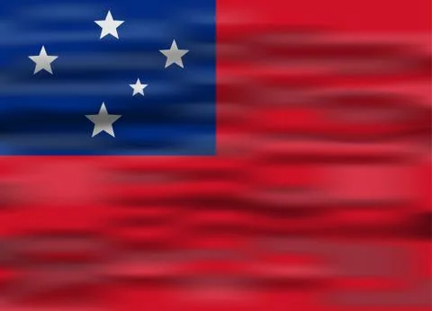 Realistic flag samoa Stock Illustration