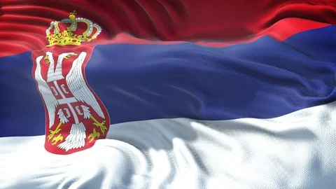 Realistic Flag of Serbia Loop Stock Footage 101085633