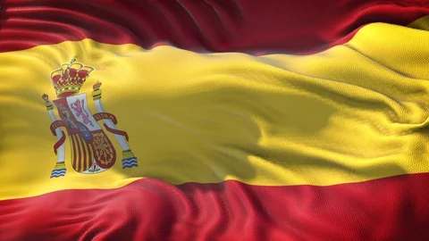 Realistic Flag of Spain Loop Stock Footage 102762745
