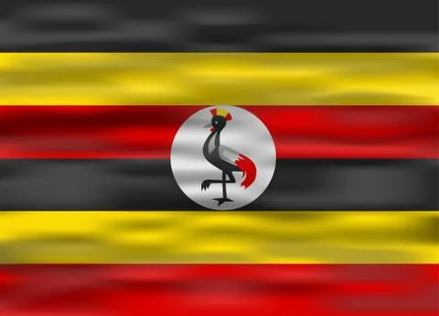 Realistic flag uganda Stock Illustration