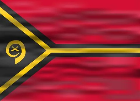 Realistic flag vanuatu イラスト素材