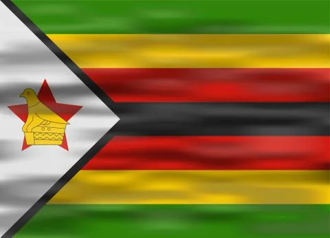 Realistic flag zimbabwe 스톡 일러스트
