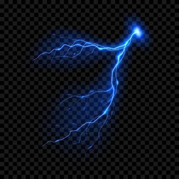 Realistic flickering glowing lightning effect Stock Illustration