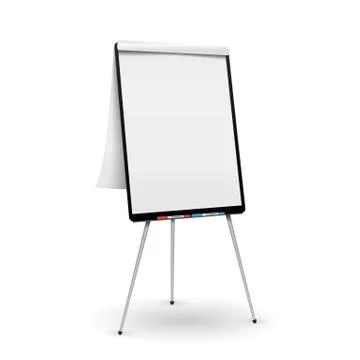 Realistic Flip Chart Vector. Good For Presentation, Seminar. Isolated Stock Illustration