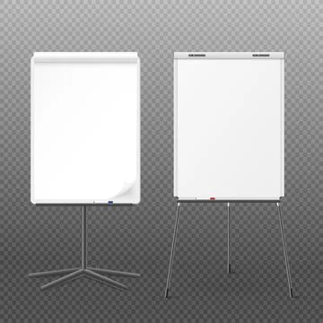 Realistic flip charts with empty blank space for text, vector illustration 스톡 일러스트