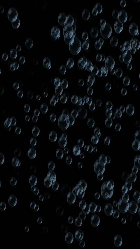 Realistic Floating Bubbles on a Black Background Overlay Ready Stock Footage 332856360