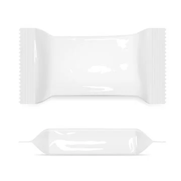 Realistic Flow Pack Top And Side View Stock Illustration