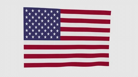 Realistic Flowing United States Loop Alpha Channel Stockbeeldmateriaal 343052571