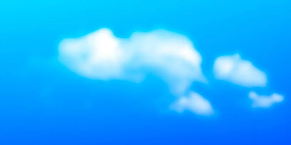 Realistic fluffy clouds vector illustration on light blue background Stock Illustration