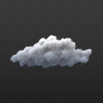 A realistic, fluffy, white cloud with overlay effect. Illustrazione stock
