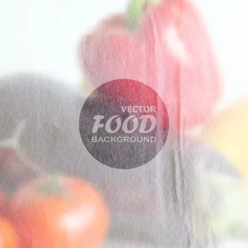 Realistic food background of different vegetables (pepper, tomato, eggplant). Stock Illustration