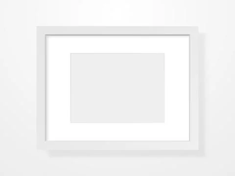 Realistic frame on light background. Empty picture template. Clean rectangle Stock Illustration