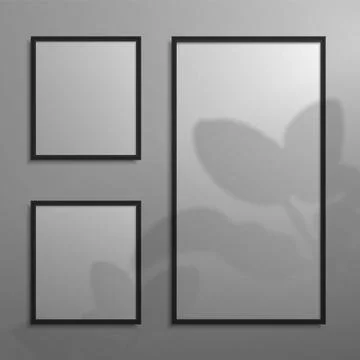Realistic frames. 3D posters with shadow overlay effect. Blank frameworks Stock Illustration