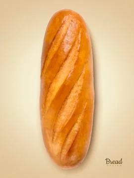 Realistic french bread Stock Illustration