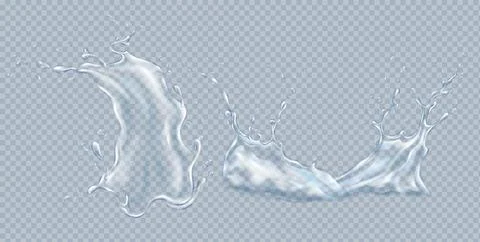 Realistic Fresh Water Splash Elements Stock Illustration