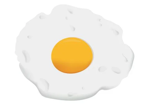 Realistic Fried Egg Vector Stock Illustration