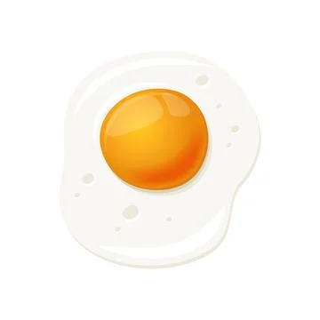 Realistic Fried Egg on White Background. Vector Иллюстрация
