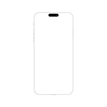 Realistic front view smartphone mockup. Mobile phone white frame with blank Stock Illustration